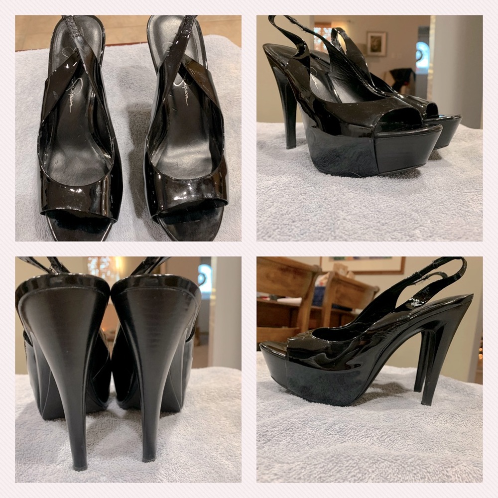Sling back platform shoes